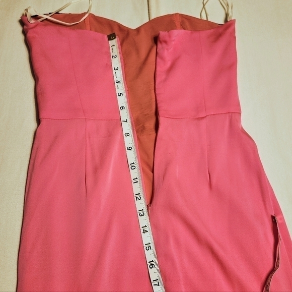Mara Hoffman Silk Blend Beaded Strapless Mini Dress Pink 4 - Picture 12 of 13